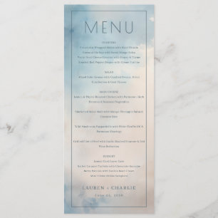 Menu Ciel nuageux bleu élégant