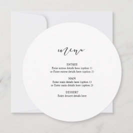 Menü "Circle Wedding Plate" Elegante Kalligrafie