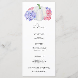 Menu citrouille blanc aquarelle
