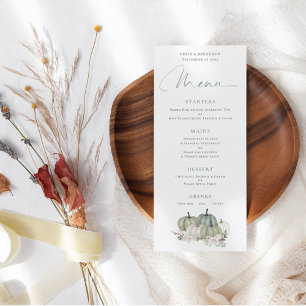 Menu Citrouilles de Sage Mariage de fleurs de crème