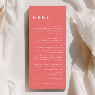 Menu Citrus minimaliste rose Mariage plat