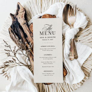Menu Classique Luxe Mariage en ivoire et brun espress