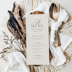 Menu Classique Luxe Mariage ivoire et taupe