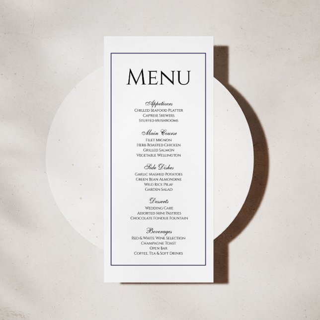 Menu classique Mariage noir et blanc (Créateur téléchargé)