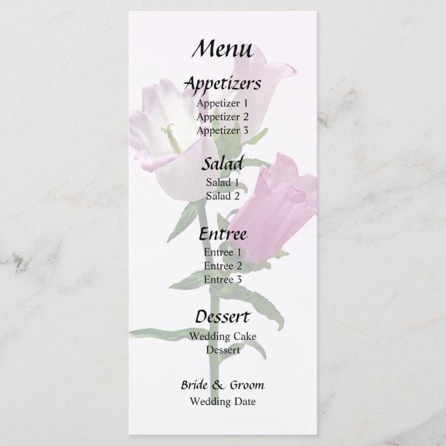 Menu Cloche de Canterbury rose (Devant)