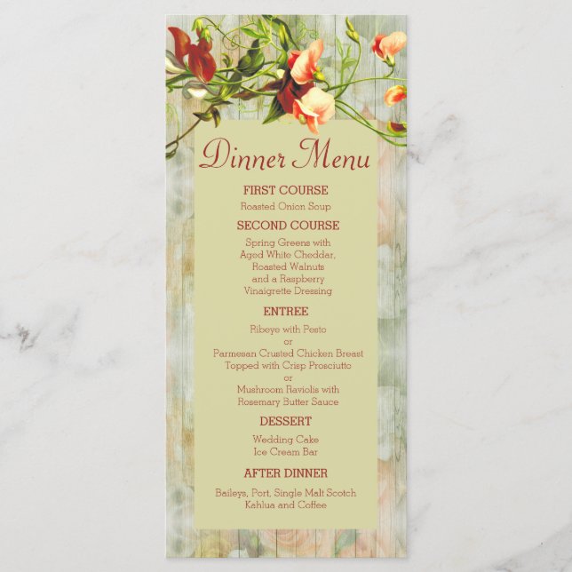 Menu Clôture peinte avec fleurs de printemps (Devant)