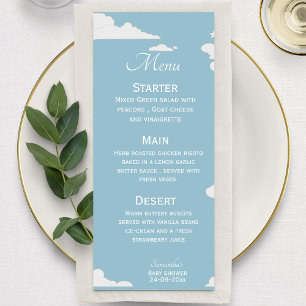 Menu Cloud élégant minimaliste bleu simple