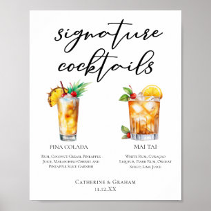 Menü "Cocktails" für Hochzeiten Poster