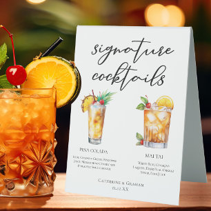 Menü "Cocktails" für Hochzeiten Tischaufsteller