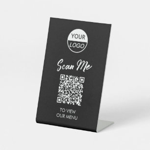 Menu Code QR   Signe Pedestal sans contact classiq