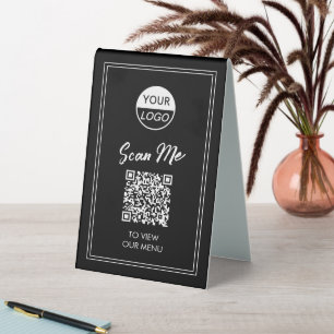 Menu Code QR   Signe Pedestal sans contact classiq