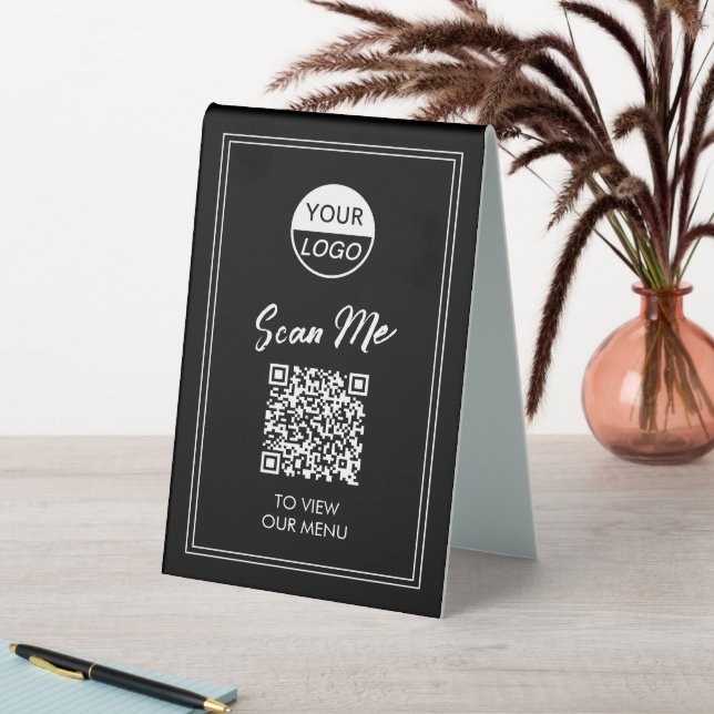 Menu Code QR | Signe Pedestal sans contact classiq (En SItu (Tableau))