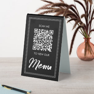 Menu Code QR   Signe Pedestal sans contact classiq