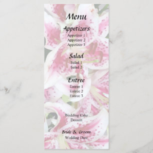Menu Cœur avec lis Stargazer