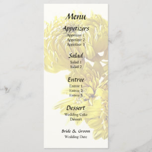 Menu Coeur de Chrysanthème jaune