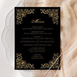 Menu Coins ornés Mariage d'or noir