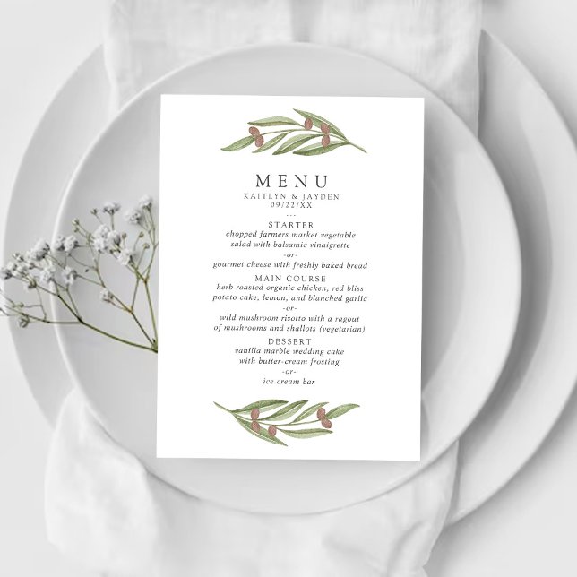 Menu Collection de Mariages de Branches d'Olivier (Créateur téléchargé)