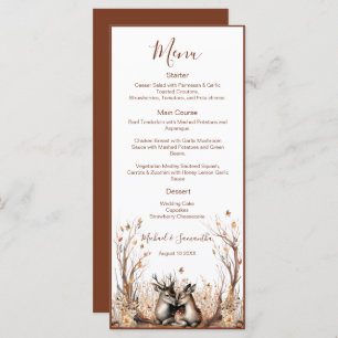 Menu Collection de Mariages de cerfs rustiques d'automn
