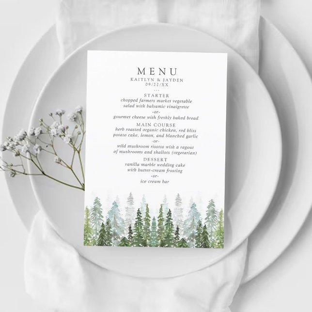 Menu Collection de Mariages de la forêt de pins d'aquar (Créateur téléchargé)