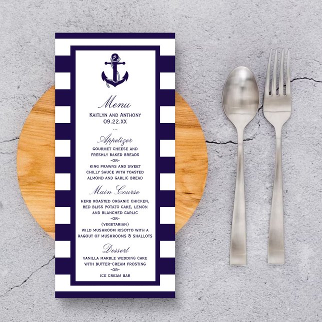 Menu Collection de Mariages de la marine d'Ancres nauti (Créateur téléchargé)