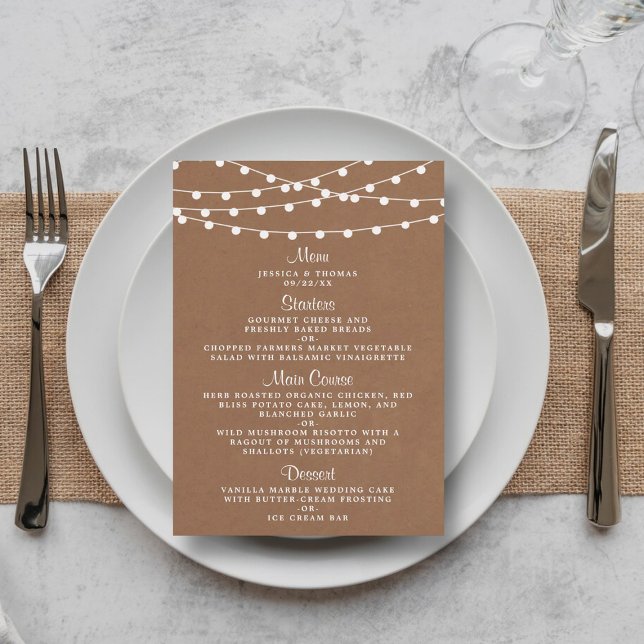 Menu Collection de Mariages Rustic Kraft (Créateur téléchargé)