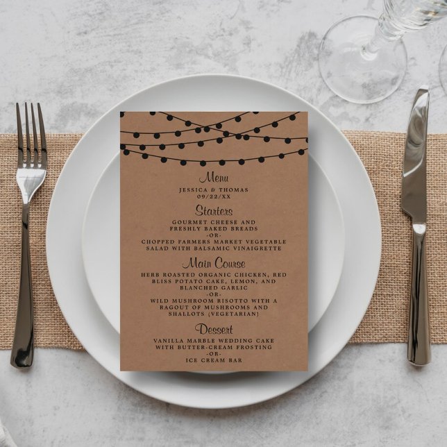Menu Collection de Mariages Rustic Kraft (Créateur téléchargé)