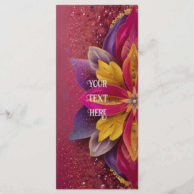 Menu Collection Mariage d'élégance florale rose (Dos)