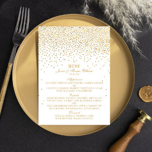 Menu Collection Vintage de Mariage Glam Gold Confetti