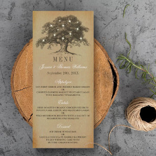 Menu Collection Vintage de Mariages de chênes anciens -