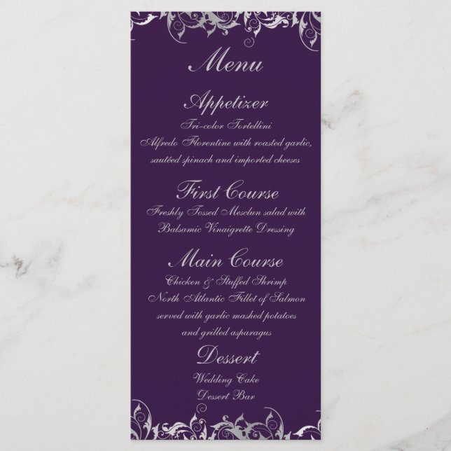 Menu conception personnalisée (Devant)