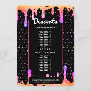 Menu Conducteur de traiteur Baker moderne Drift Arc-en-