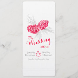 Menu Cones rouge gris pour le dîner de mariage d'h