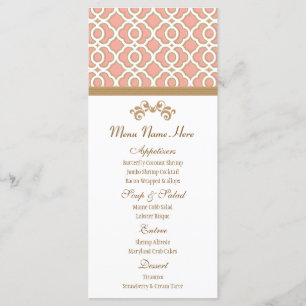 Menu corail et or marocain