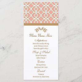 Menu corail et or marocain