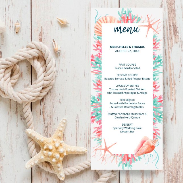 Menu Corail tropical | Sous Le Mariage De La Mer (Créateur téléchargé)