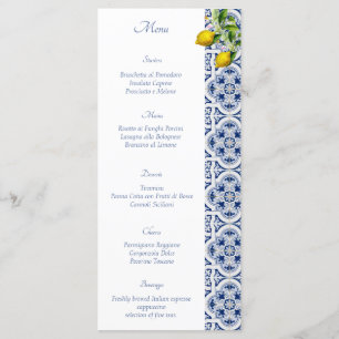 Menu Côte d'Amalfi Carreaux de citron Italie Mariage