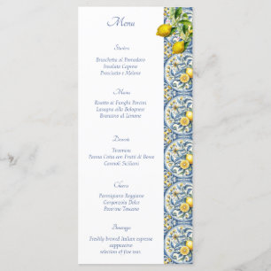 Menu Côte d'Amalfi Carreaux de citron Italie Mariage
