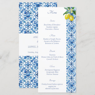 Menu Côte d'Amalfi Carreaux de citron Italie Mariage