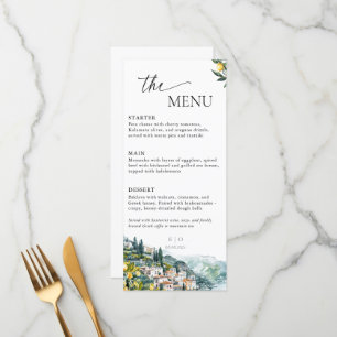 Menu Côte d'Amalfi Italie Citron Mariage été