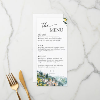 Menu Côte d'Amalfi Italie Citron Mariage été