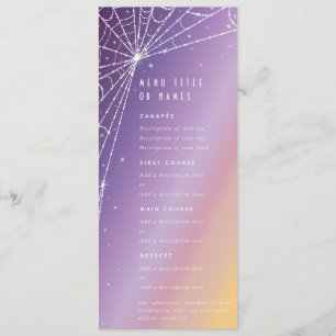 Menu Coucher de soleil violet Toile d'araignée diamanté