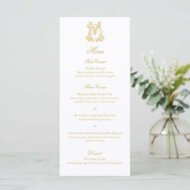 Menu COULEURS MODIFIABLES MOT Monogramme MD Monogramme  (Debout devant)