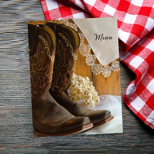 Menu Country Boots and Lace Western Mariage