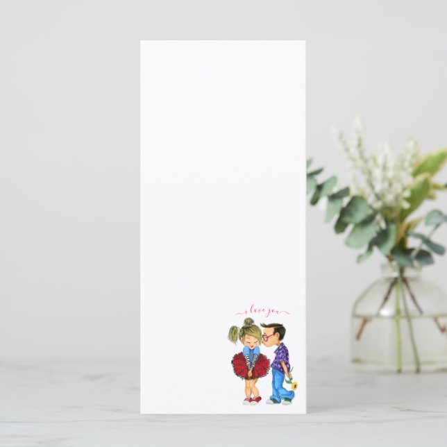 Menu Couple romantique mignon - Amour - Baiser - Je t'a (Debout devant)