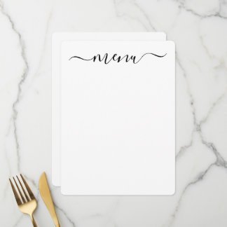 Menu Créez votre propre blanc entièrement Customisé
