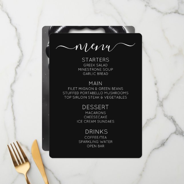 Menu Créez Votre Propre Étoile Noire Rétro Pin-Up (Devant/Arrière en situation)