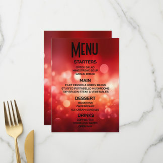 Menu Créez votre propre livre rouge vif