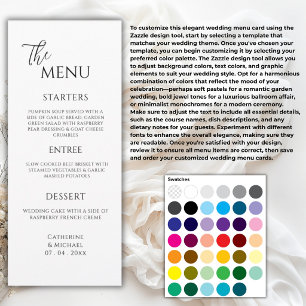 Menu Créez Votre Propre Mariage Élégant