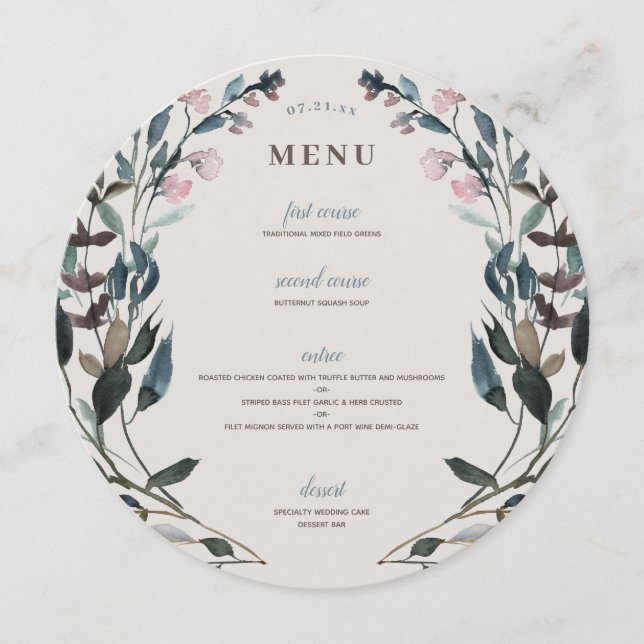 Menu Crest jardin | Eggshell | Cercle Mariage (Devant)
