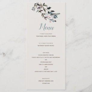 Menu Crest jardin Eggshell Script Mariage
